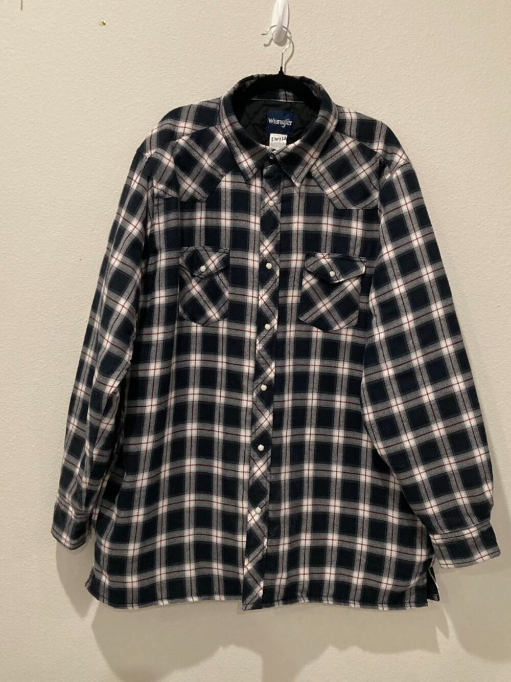 Wrangler Plaid Quilt Lined Flannel Western Shirt Jacket 2XLT